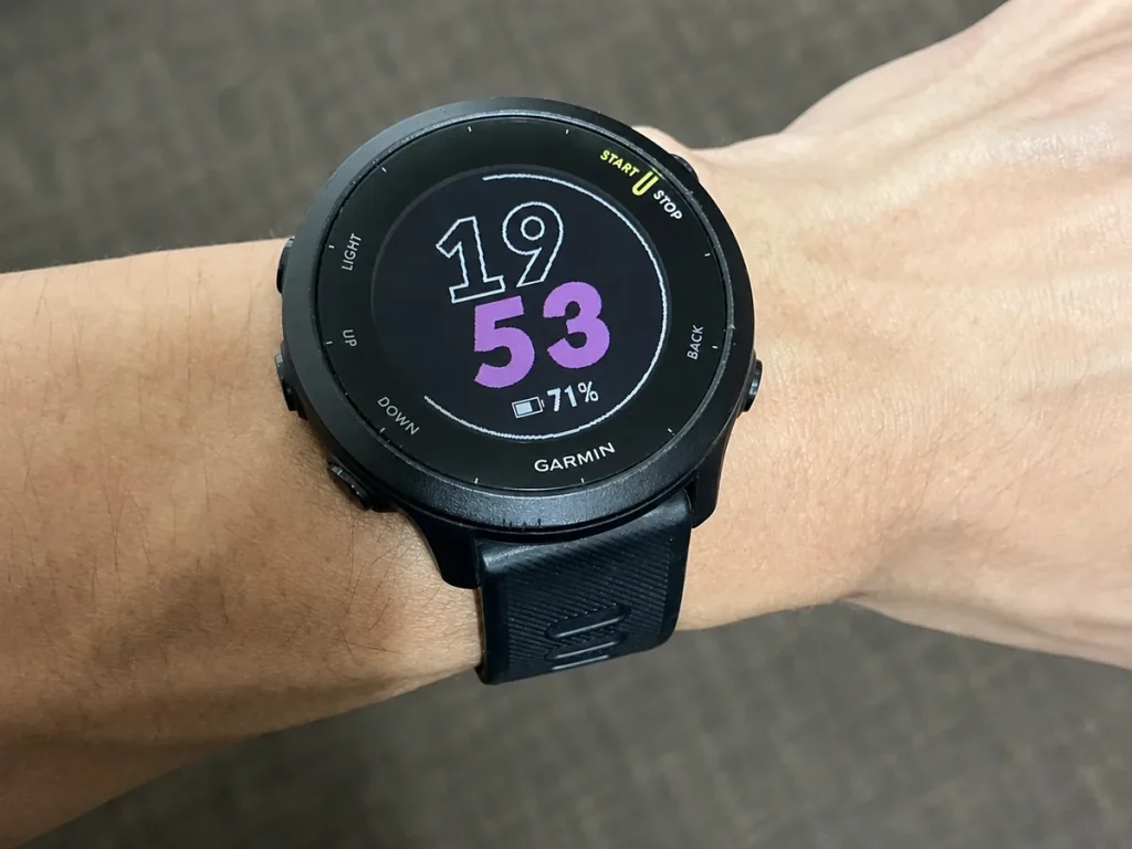 朝トレで使用しているGarmin ForeAthlete 55